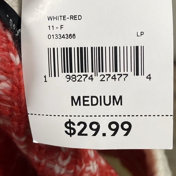 Forever 21 Sweater Women’s Medium Ugly Christmas Pullover Red White Reindeer NEW - Picture 6 of 6